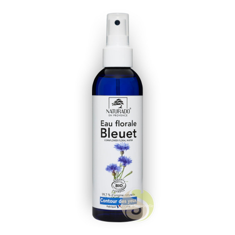 Eau florale Bio bleuet Naturado yeux irrités, cernes, allergies, bienfaits 
