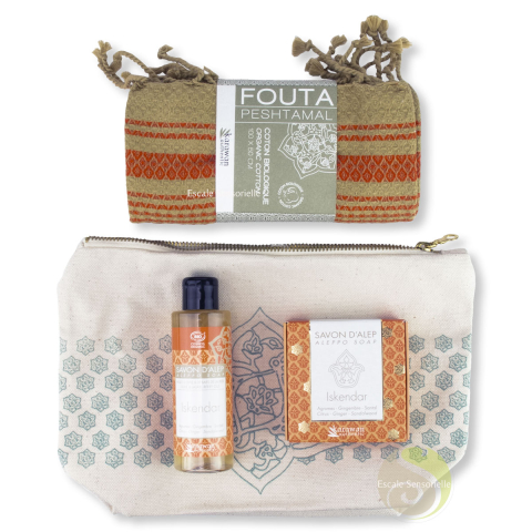 Trousse de toilette Iskandar esprit d'Alep savon agrumes gingembre