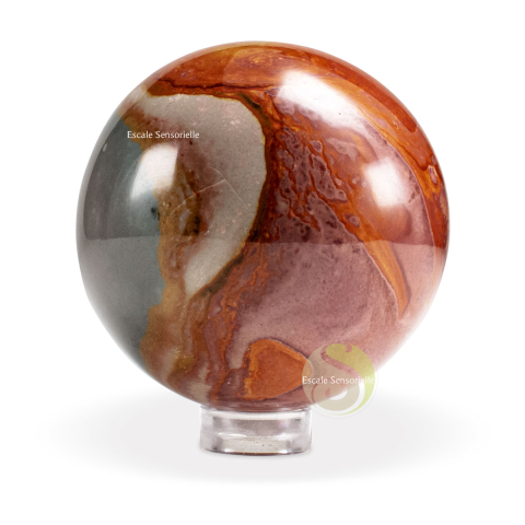 jaspe polychrome de Madagascar sphère pierre naturelle lithothérapie