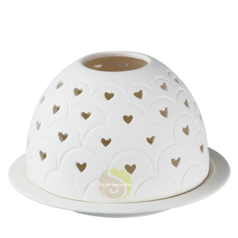 Photophore porcelaine brûle parfum Cœur