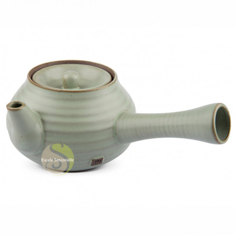 Théière céramique kyusu yokode tradition vert pastel