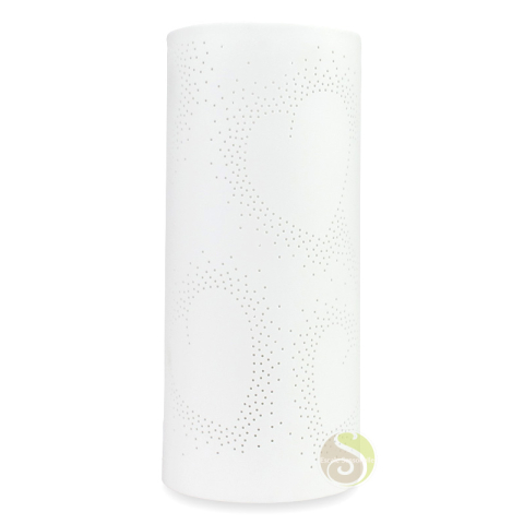 Lampe céramique cœur blanche électrique lumière tamisée