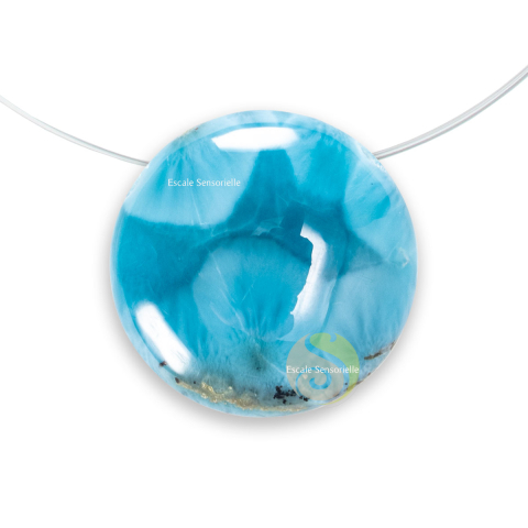 Bijou larimar pierre minérale bleue pendentif aile d'ange rare