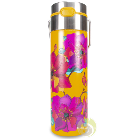 Poppy yellow bouteille nomade isotherme double paroi inox Leeza by eigenart