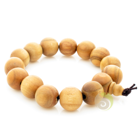 Bracelet bois de pêcher mala tibétain accessoire rituel népalais