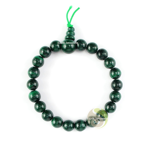Bracelet mala malachite tibétain bouddhiste