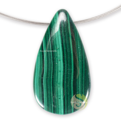 Bijoux malachite pendentif pierre naturelle avec tour de cou