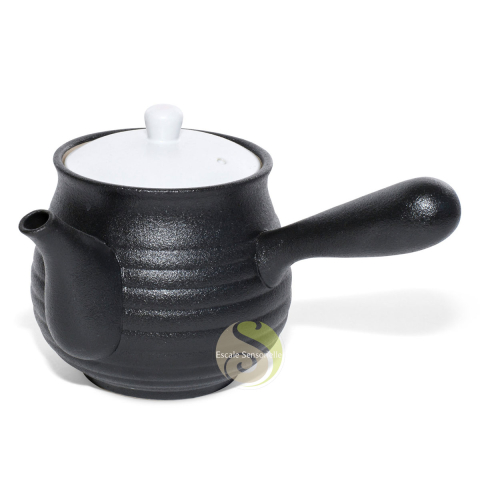 Théière 500ml céramique noir blanc yokode kyusu filtre amovible inoxydable Mizu