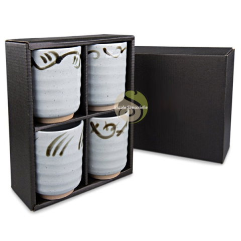 Coffret tasses à thé peintes à la main fabrication artisanale