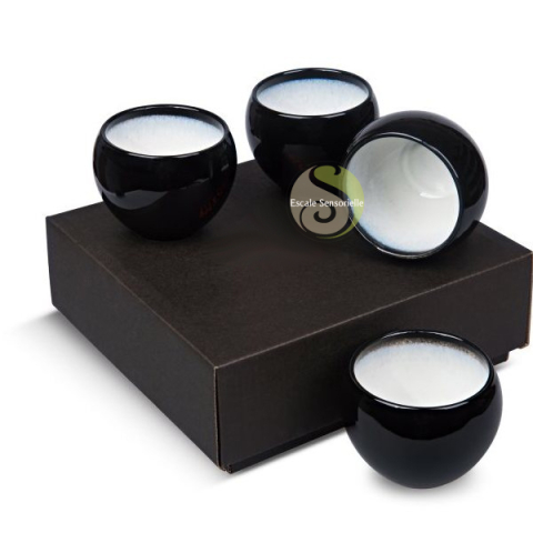 Coffret 4 tasses céramiques noires