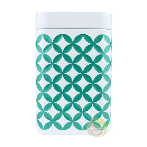 Eigenart boite métallique à thé May lin turquoise embossée