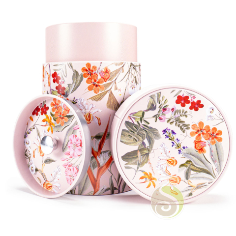 Boite double couvercle à thé mira rose