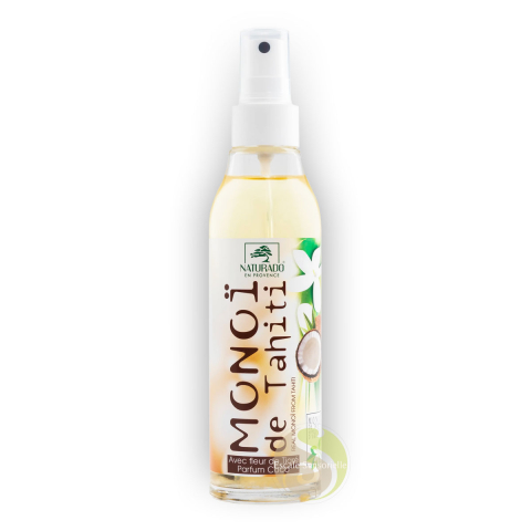 Monoï AO parfum coco de Tahiti avec fleur de tiaré Naturado