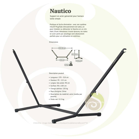 Support pour hamacs simple nautico anthracite