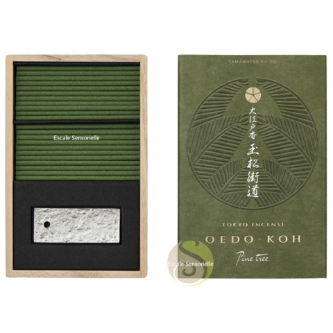 Encens pin OEDO-KOH parfum boisé coffret luxueux en bois 