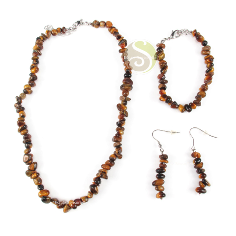 Parure de bijoux oeil de tigre