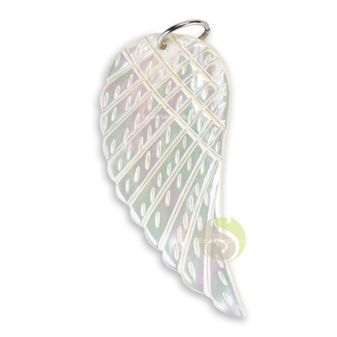 Aile d'ange clair pendentif en nacre naturel