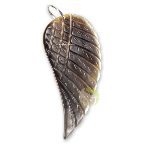 Aile d'ange clair pendentif en nacre naturel
