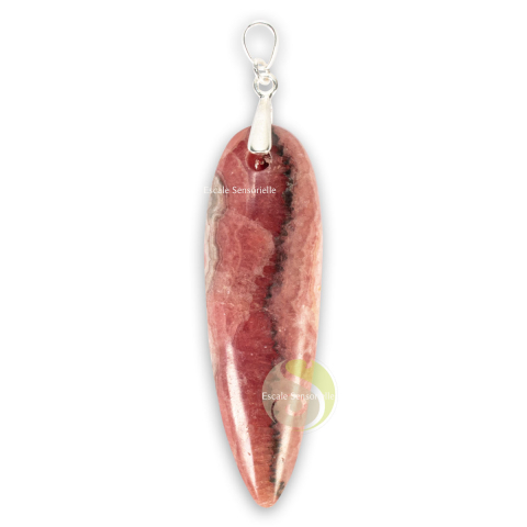 Pendentif rhodochrosite avec attache en argent 925ème pierre minérale naturelle 