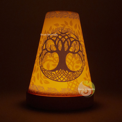 Photophore vintage arbre de vie bleu