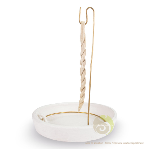 Support cordelette népalaise céramique blanc