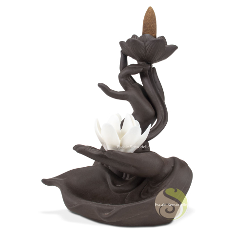 Support pour encens à refoulement fleur de lotus