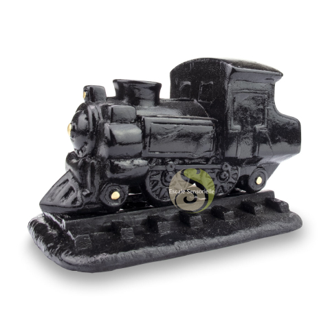 Locomotive à vapeur bûche d'encens en terre cuite peinte