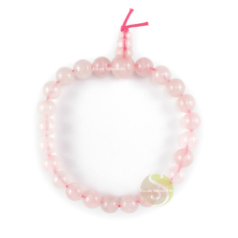Bracelet mal quartz rose tibétain bouddhiste