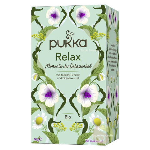 Relax tisane bio relaxante fenouil, camomille et guimauve Pukka herbs
