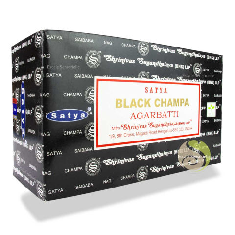 Black champa Satya indien parfum boisé épicé propice à la méditation boite 12x15g