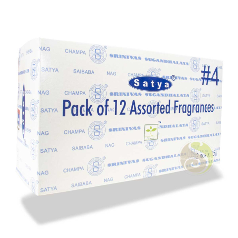 Boite de 12 parfums de Satya encens indien 15g pack collection #7