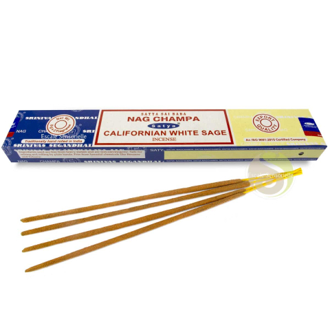 Combo encens Nag champa & california white sauge Satya 16g purificateur et protecteur