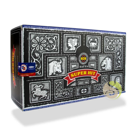 Super hit Satya boite d'encens 12 x 15g indien naturel façonné à la main