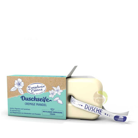 Gel douche solide Dresdner Essenz amande crémeux vegan sans savon