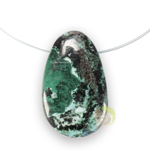 Shattuckite verte pendant pierre naturelle minérale bijoux pur