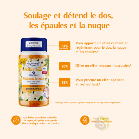 Sel de bain "Dos et épaules" au sel d'epsom pot de 600g