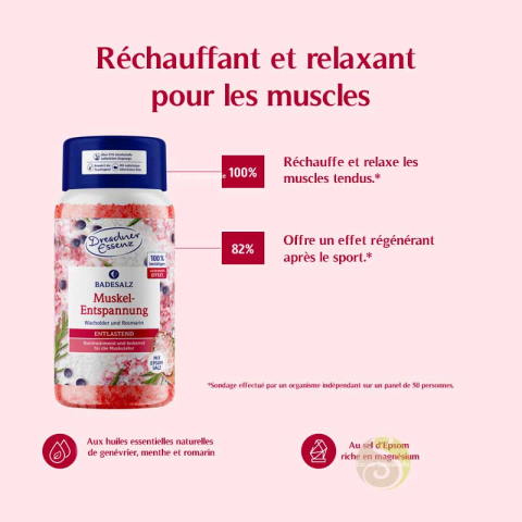 Sel de bain "Relaxation musculaire" au sel d'epsom pot de 600g
