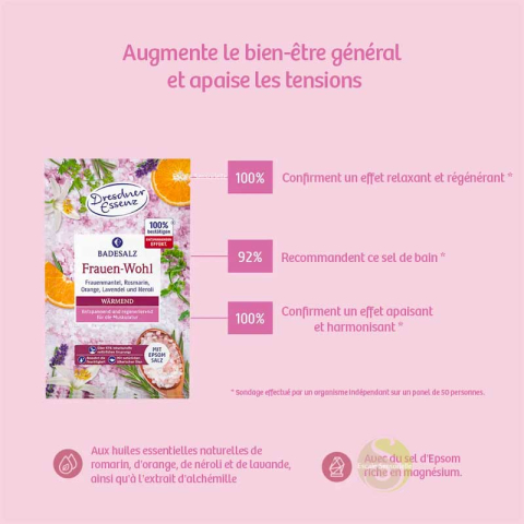 Poudre de bain "bien-être féminin" au sel d'epsom