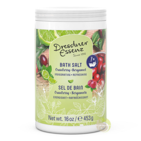 poudre de bain naturelle énergisante cranberry bergamote Dresdner Essenz