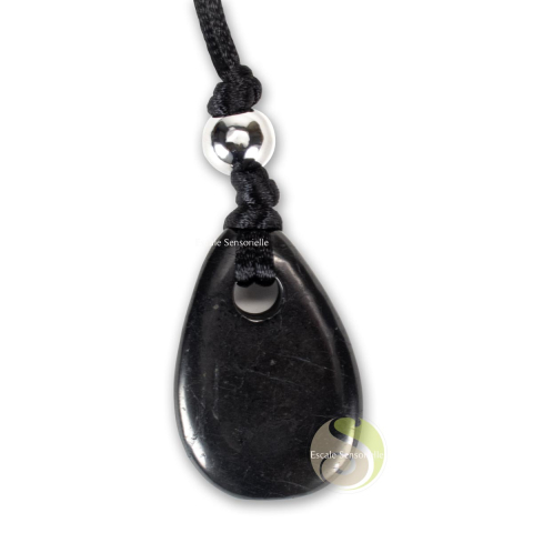 pendentif pierre de vertu shungite avec collier réglable