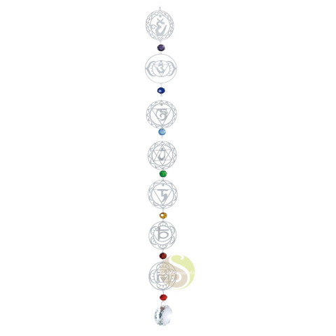 Mobile à vent 7 chakras spinner suspension acier inoxydable