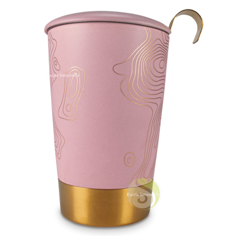 Tisanière luxe precious maps rose TeaEve EigenArt 350ml double paroi 