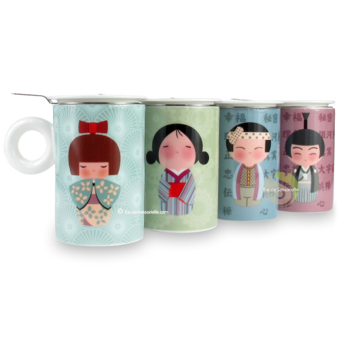 Tisanières bone China set de 4 pièces design fabrication coréenne