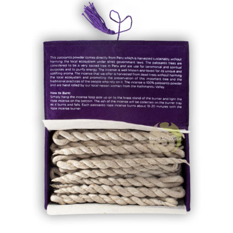 Tresse tibétaine palo santo du Pérou en coffret cadeau