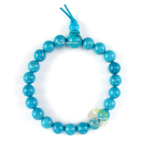 Bracelet mala turquoise tibétain bouddhiste bijoux fantaisies