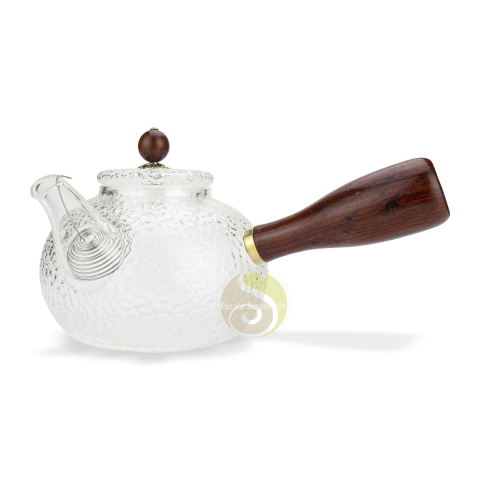 Théière transparente verre inspiration oriental kyusu yokode filtre amovible