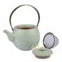 Théière anse en métal doré patiné 550ml vert pastel