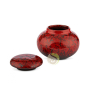 boite à thé porcelaine rouge marbré conservation optimale thé