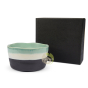 coffret bol à thé 400ml blanc vert en céramique
