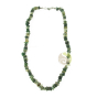 Collier femme réglable agate mousse en pierre minérale 